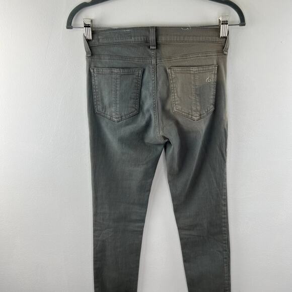 Rag & Bone The Skinny Distressed Sage Jeans Gray Cotton Blend Size 25 FLAW - Picture 5 of 10
